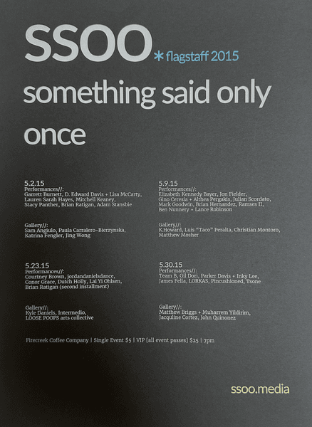 SSOO [something said only once]