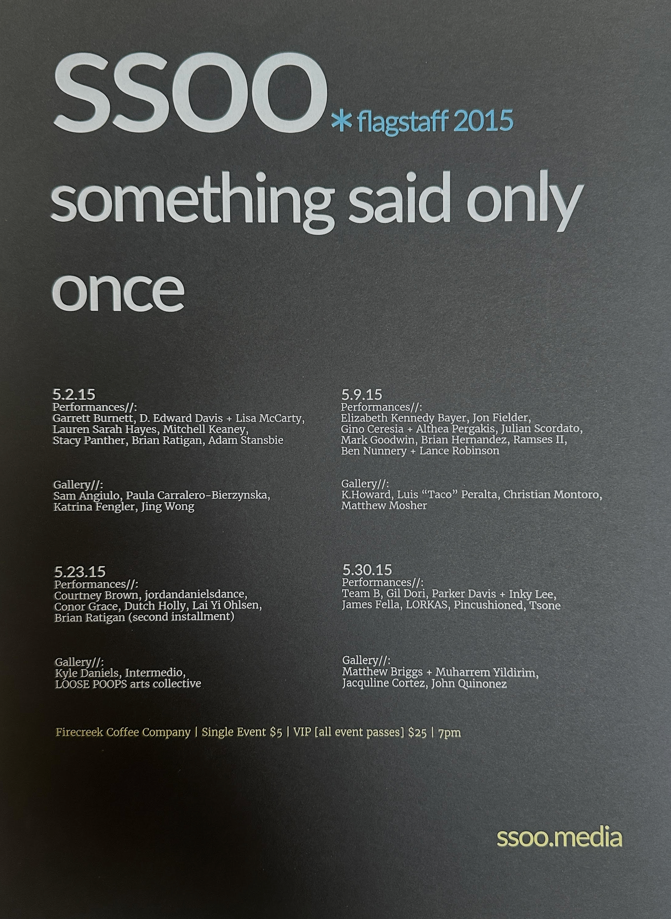 SSOO [something said only once]